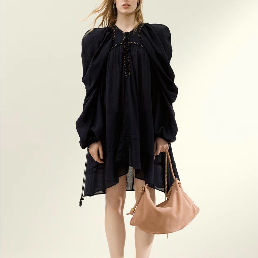 H&M Studio Capsule Collection Crinkled Cotton Dress. M. Black. NWT. Sold out